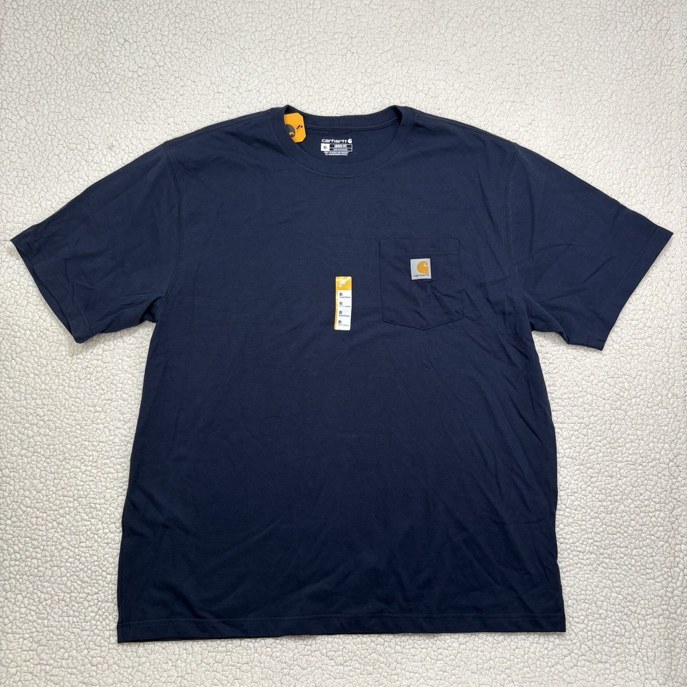 NWT Carhartt K87 Loose Fit Heavyweight Short Sleeve Pocket T Shirt Navy Workwear